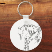 Black & white abstract stick  tapestries wood wall キーホルダー (正面)