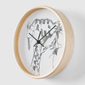 Black & white abstract stick  tapestries wood wall 壁時計 (傾斜)