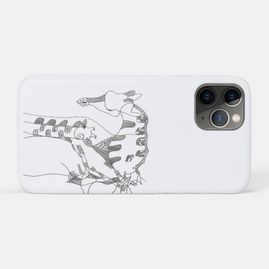 Black & white abstract stick  tapestries wood wall Case-Mate iPhoneケース (裏面(横))