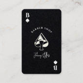Black white Ace of spades barber shop 名刺 (正面)