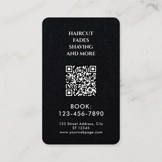 Black white Ace of spades barber shop 名刺 (裏面)