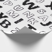 Black & White Alphabet Pattern Wrapping Paper ラッピングペーパー (角)