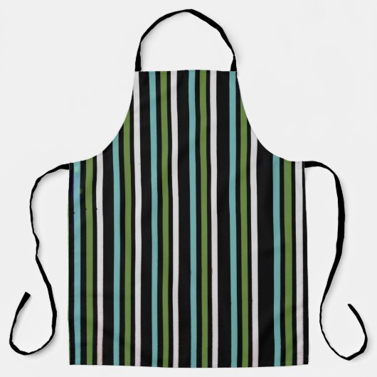 Black, white, and green stripe digital エプロン (正面)