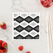 Black, white and grey diamond pattern スタンダードカクテルナプキン (インサイチュ)