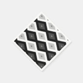 Black, white and grey diamond pattern スタンダードカクテルナプキン (角)