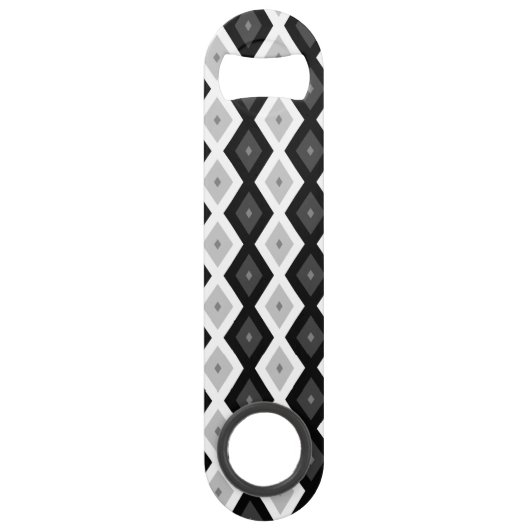 Black, white and grey diamond pattern スピード栓抜き (裏面)