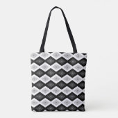 Black, white and grey diamond pattern トートバッグ (裏面)