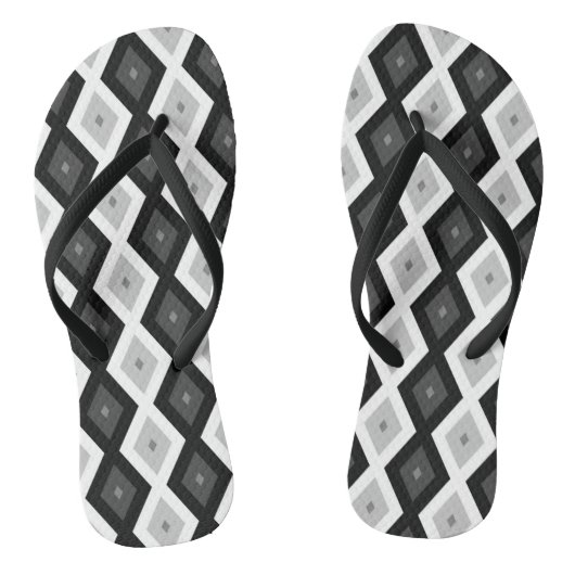 Black, white and grey diamond pattern ビーチサンダル (ソール)
