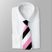 Black, White and Pink Stripes ネクタイ (タイ)