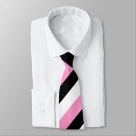 Black, White and Pink Stripes ネクタイ