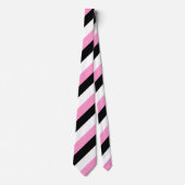 Black, White and Pink Stripes ネクタイ (正面)