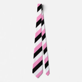 Black, White and Pink Stripes ネクタイ