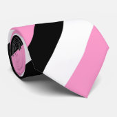 Black, White and Pink Stripes ネクタイ (ロール)