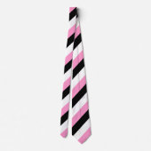 Black, White and Pink Stripes ネクタイ (裏面)