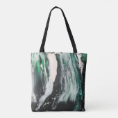 Black, white, and teal abstract painting トートバッグ (裏面)