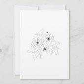 Black & White Anemone Floral Wedding Bridal Shower 招待状 (裏面)