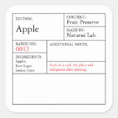 Black & White Apothecary Apple label スクエアシール (正面)