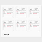 Black & White Apothecary Apple label スクエアシール (シート)