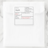 Black & White Apothecary Apple label スクエアシール (バッグ)