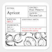 Black & White Apothecary Apricot label スクエアシール (正面)