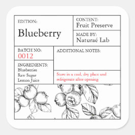 Black & White Apothecary Blueberry label スクエアシール