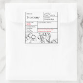 Black & White Apothecary Blueberry label スクエアシール (バッグ)