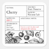 Black & White Apothecary Cherry label スクエアシール (正面)