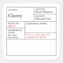 Black & White Apothecary Cherry label スクエアシール