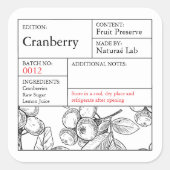 Black & White Apothecary Cranberry label スクエアシール (正面)