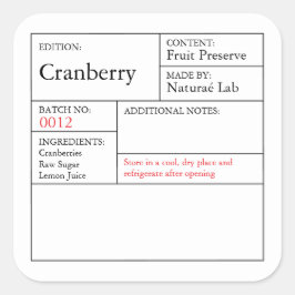Black & White Apothecary Cranberry label スクエアシール