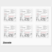 Black & White Apothecary Cranberry label スクエアシール (シート)