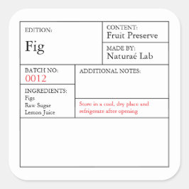 Black & White Apothecary Fig label スクエアシール
