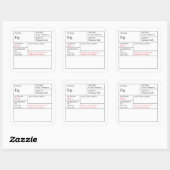 Black & White Apothecary Fig label スクエアシール (シート)