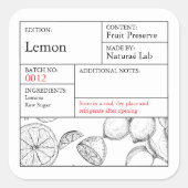 Black & White Apothecary Lemon label スクエアシール (正面)