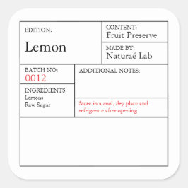 Black & White Apothecary Lemon label スクエアシール