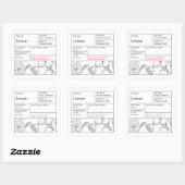 Black & White Apothecary Lemon label スクエアシール (シート)