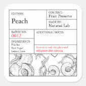 Black & White Apothecary Peach label スクエアシール (正面)