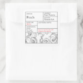 Black & White Apothecary Peach label スクエアシール (バッグ)