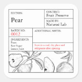 Black & White Apothecary Pear label スクエアシール (正面)