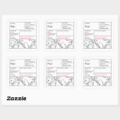 Black & White Apothecary Pear label スクエアシール (シート)