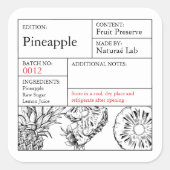 Black & White Apothecary Pineapple label スクエアシール (正面)