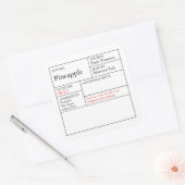 Black & White Apothecary Pineapple label スクエアシール (封筒)