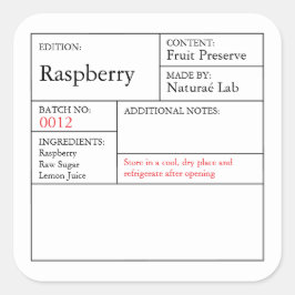 Black & White Apothecary Raspberry label スクエアシール