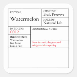 Black & White Apothecary Watermelon label スクエアシール