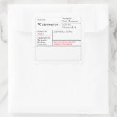 Black & White Apothecary Watermelon label スクエアシール (バッグ)