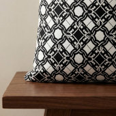 Black White Art Deco Interlaced Pattern クッション