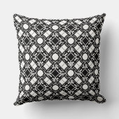 Black White Art Deco Interlaced Pattern クッション (裏面)