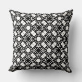 Black White Art Deco Interlaced Pattern クッション (正面)