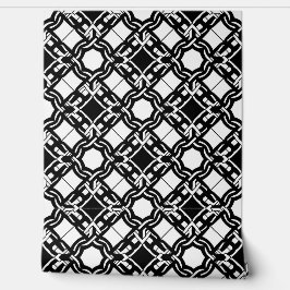Black White Art Deco Interlaced Pattern 壁紙