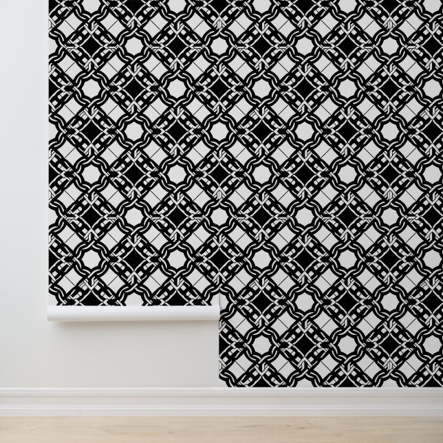 Black White Art Deco Interlaced Pattern 壁紙 (アプリケーション)